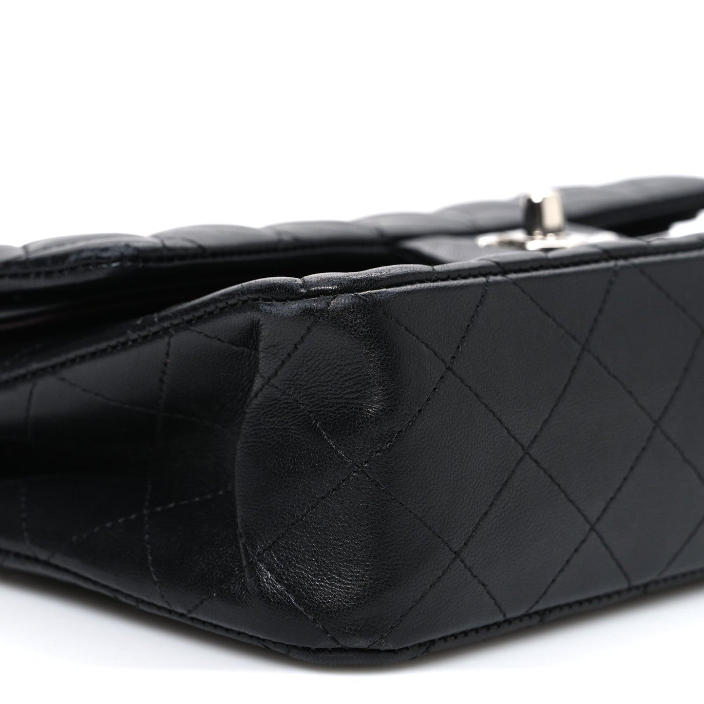 Lambskin Quilted Small Double Flap Black