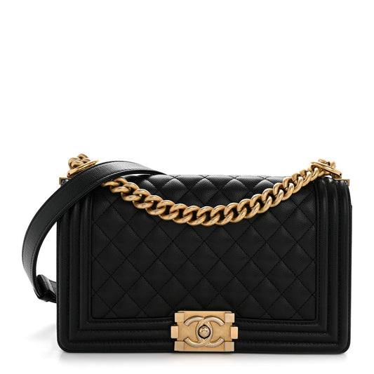 Caviar Quilted Medium Boy Flap Black