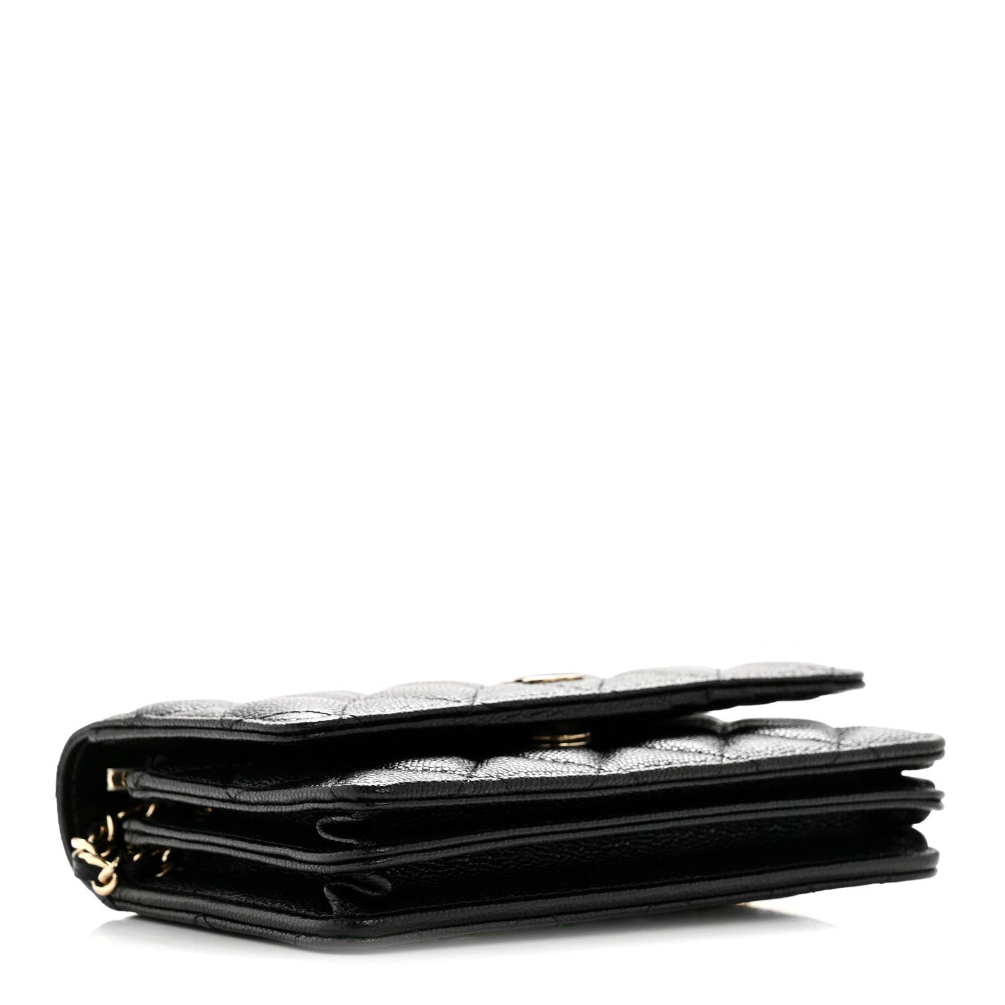 Caviar Quilted Mini Wallet On Chain WOC Black