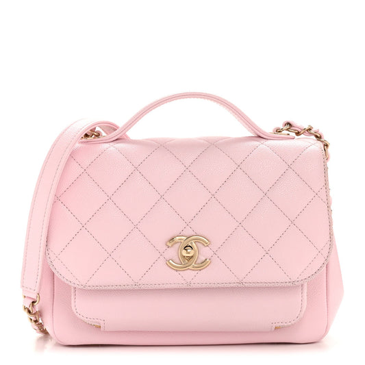 Caviar Quilted Medium Business Affinity Flap Light Pink