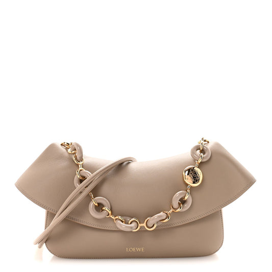Smooth Calfskin Donut Chain Medium Ola Shoulder Bag Sand