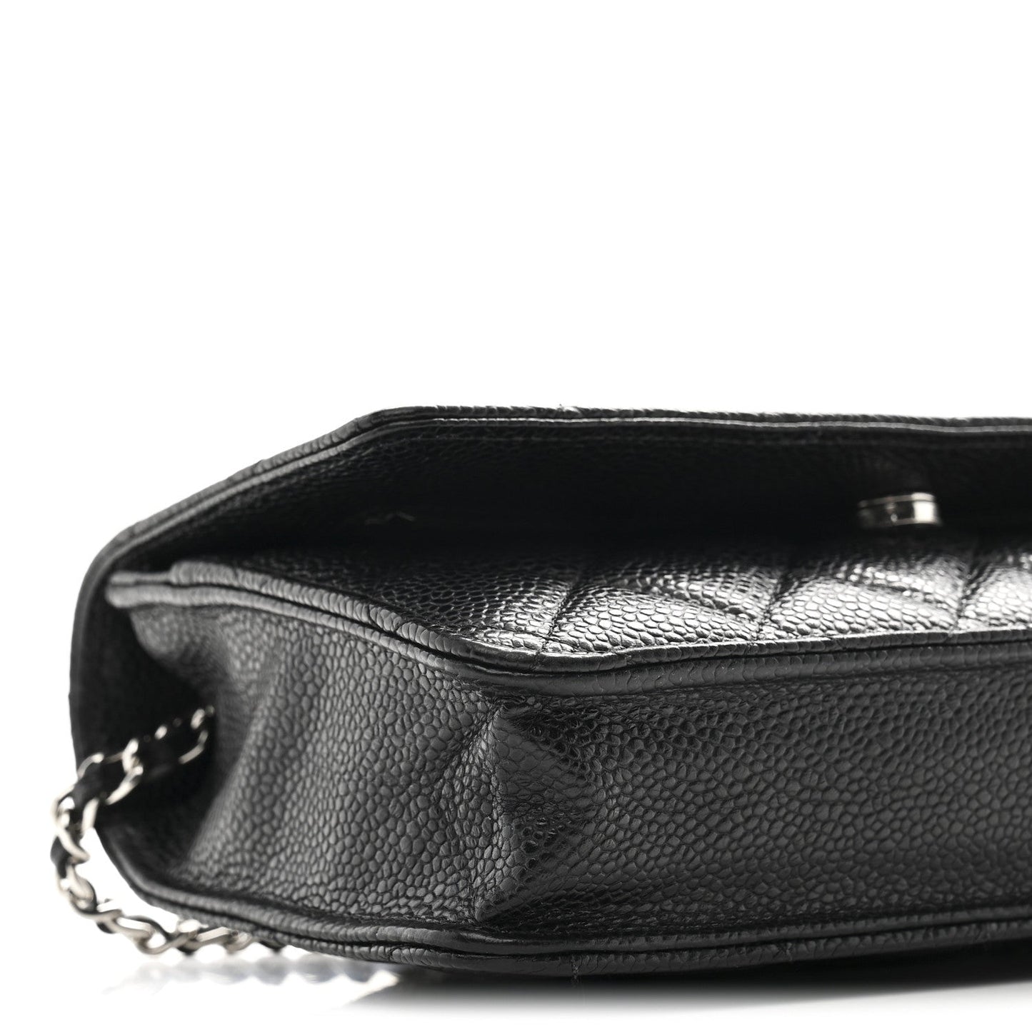 Caviar Quilted Wallet on Chain WOC Black