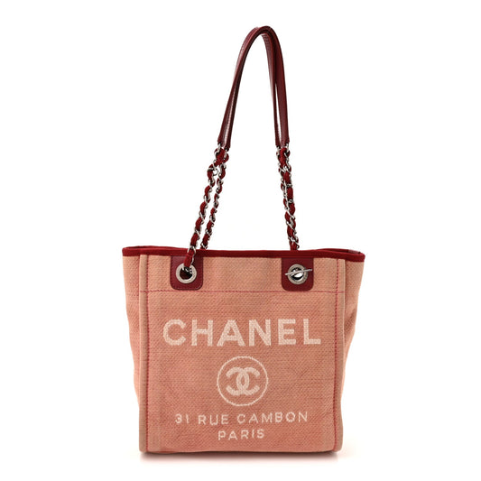 Canvas Mini Deauville Tote Red