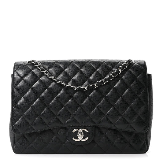 Caviar Quilted Maxi Double Flap Black