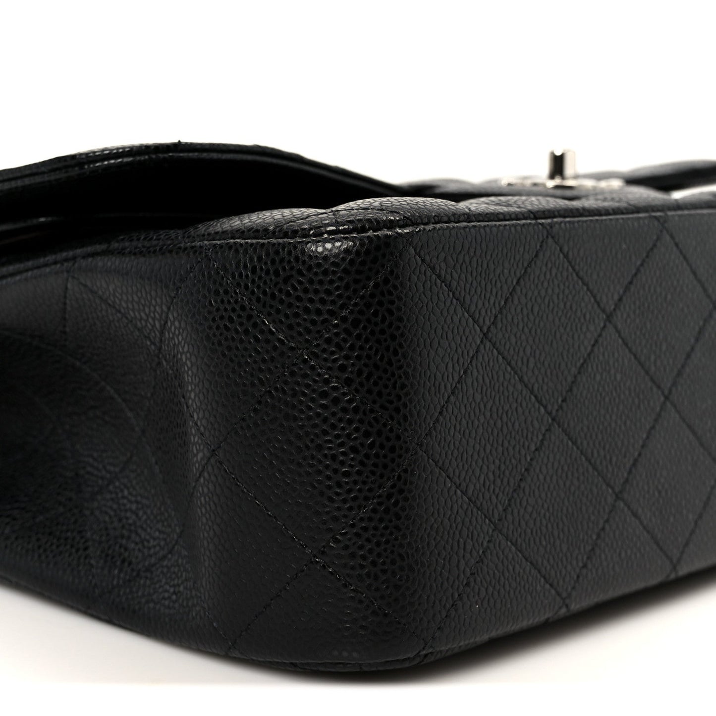 Caviar Quilted Jumbo Double Flap Black