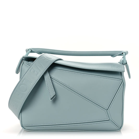 Calfskin Small Puzzle Bag Aquamarine
