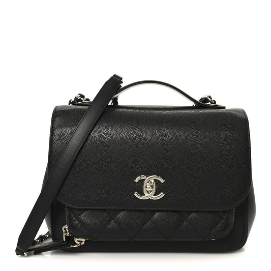 Caviar Quilted Medium Business Affinity Flap Black