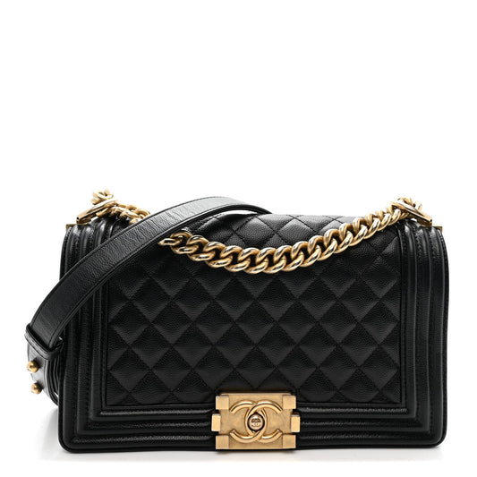 Caviar Quilted Medium Boy Flap Black