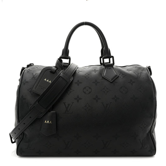 Calfskin Monogram Speedy P9 Bandouliere 40 Ultra Black