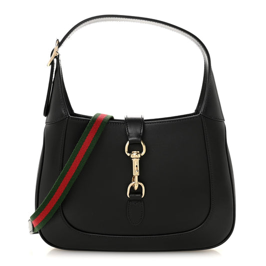 Calfskin Small Jackie Shoulder Bag Black