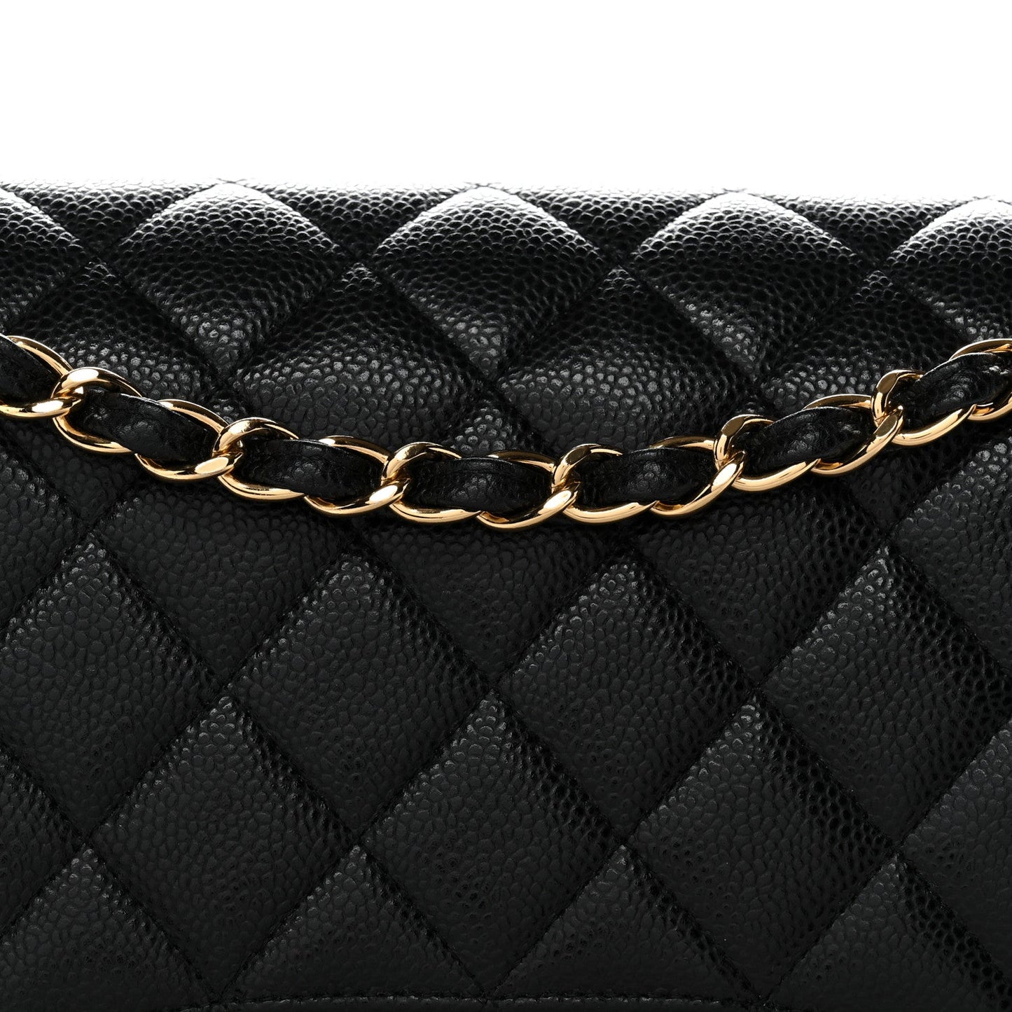 Caviar Quilted Jumbo Double Flap Black