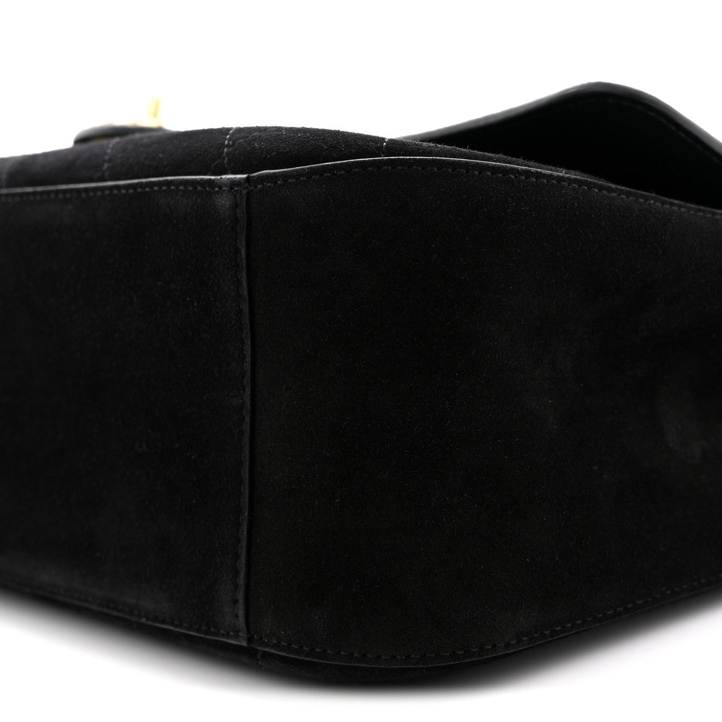 Suede Calfskin Small Souplissimo Maxi Flap Black