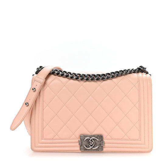Calfskin New Medium Boy Flap Pink
