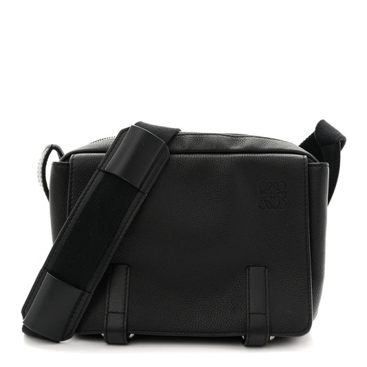 Soft Grained Calfskin XS Military Messenger Bag Black