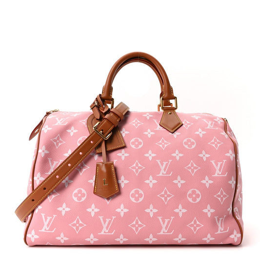 Calfskin Monogram Speedy P9 Bandouliere 40 Pink Sakura