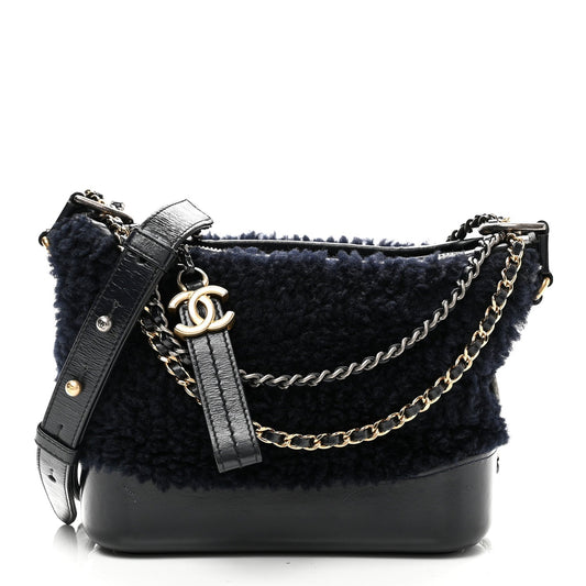 Shearling Small Gabrielle Hobo Navy