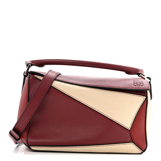 Calfskin Small Puzzle Bag Wine Garnet