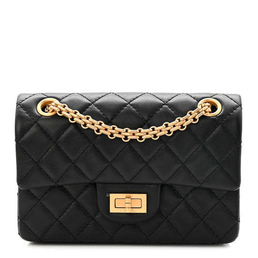 Calfskin Quilted 2.55 Reissue Mini Flap Black