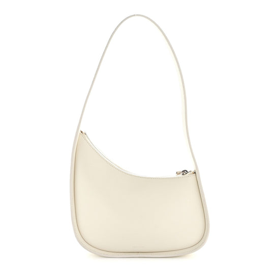 Smooth Calfskin Half Moon Shoulder Bag New Ivory