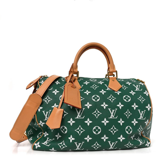 Calfskin Monogram Speedy P9 Bandouliere 40 Green