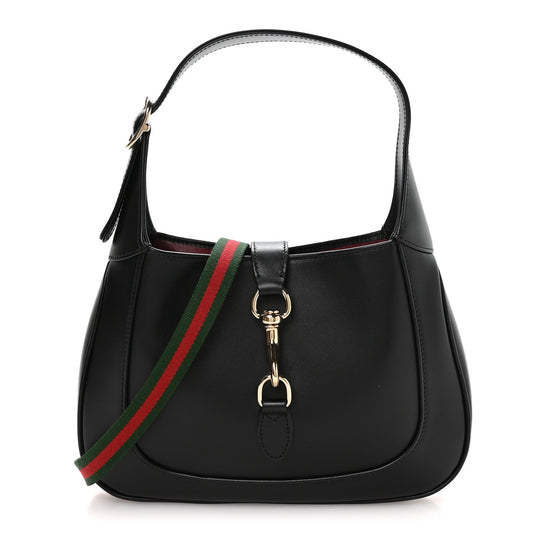 Calfskin Small Jackie Shoulder Bag Black