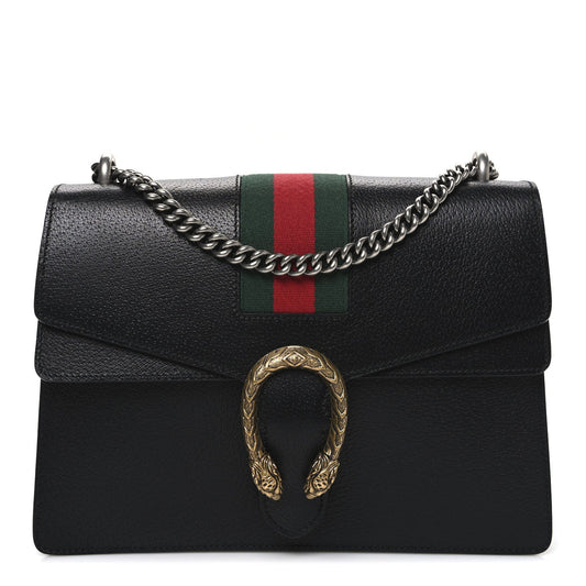 Calfskin Web Small Dionysus Shoulder Bag Black