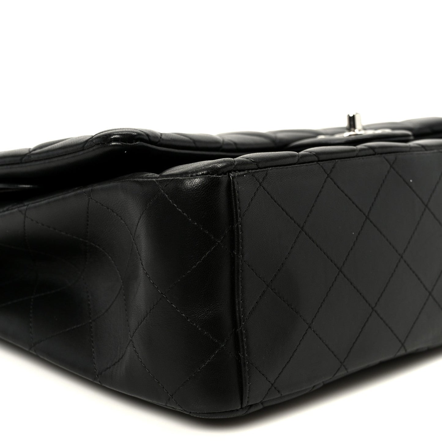 Lambskin Quilted Maxi Double Flap Black